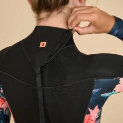 GIRL'S SURFING WETSUIT 500 4/3 MM BLACK RED -Nomad Kayaks k03f7c76d773231147972459ed0c73feb