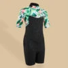 GIRL'S SURFING 1.5 MM NEOPRENE SHORTY WETSUIT 500 TIARE BLACK
