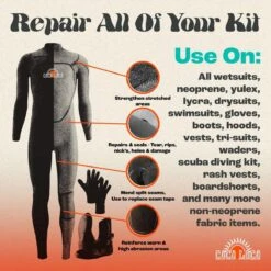 Coco Loco Wetsuit Repair Kit, Easy Iron On Patch For All Wetsuits & Drysuit -Nomad Kayaks k32d25a47bbab3c589a2f243ad5b5bde6