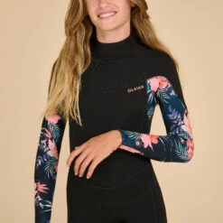 GIRL'S SURFING WETSUIT 500 4/3 MM BLACK RED -Nomad Kayaks k3dbad170805a791623a30c8c59ca477c