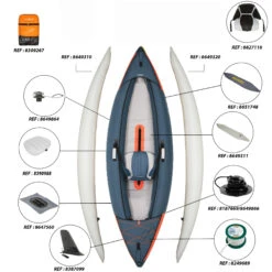 NEW 100 1 PERSON TOURING INFLATABLE KAYAK - BLUE / ORANGE (DOPE-DYED) -Nomad Kayaks k428cf90c7bad1dd82d16fa64e97a6c8f