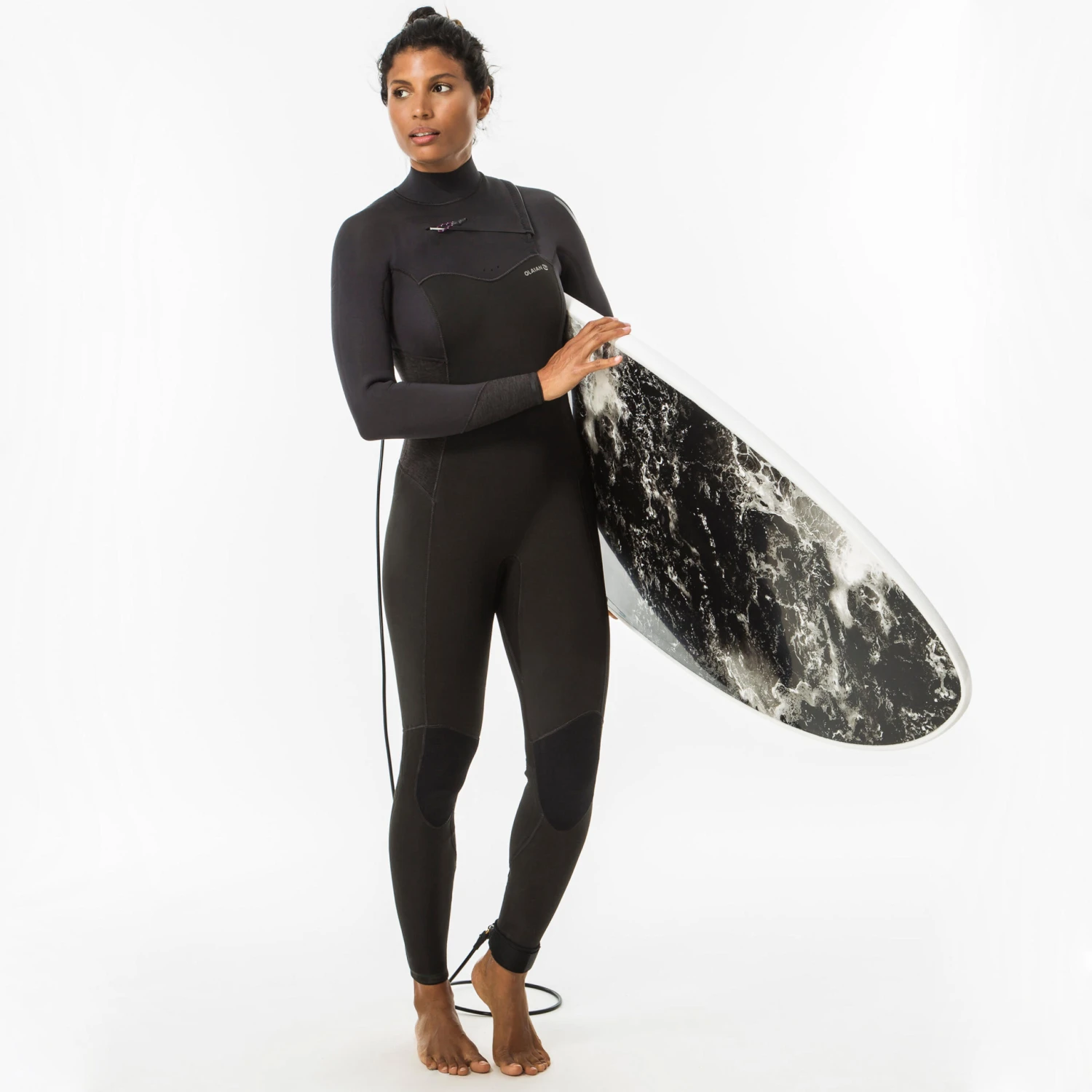 WOMEN'S NEOPRENE SURF WETSUIT OLAIAN 4/3 MM FRONT ZIP 9 WOMEN'S NEOPRENE SURF WETSUIT OLAIAN 4/3 MM FRONT ZIP - Image 9