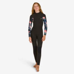 GIRL'S SURFING WETSUIT 500 4/3 MM BLACK RED -Nomad Kayaks k59c3bde9e1552bc2ccbc3df196cfaa3c