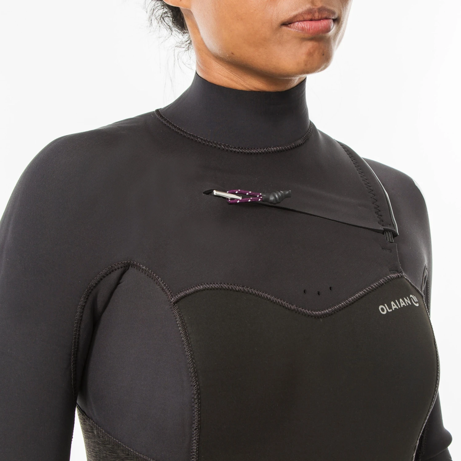 WOMEN'S NEOPRENE SURF WETSUIT OLAIAN 4/3 MM FRONT ZIP 5 WOMEN'S NEOPRENE SURF WETSUIT OLAIAN 4/3 MM FRONT ZIP - Image 5