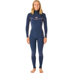 Rip Curl Womens Dawn Patrol 4/3mm Chest Zip Wetsuit Navy