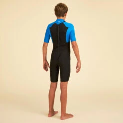 BOY'S SURFING 1.5 MM NEOPRENE SHORTY WETSUIT 500 BLUE BLACK -Nomad Kayaks k810955de453d47df4d6c73b547390e85