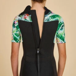 GIRL'S SURFING 1.5 MM NEOPRENE SHORTY WETSUIT 500 TIARE BLACK -Nomad Kayaks k86e6415b9d8388f3cb95f03aa1dde4a0