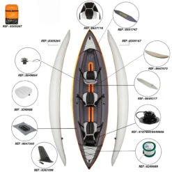 100 2/3 PERSON TOURING INFLATABLE KAYAK - ORANGE -Nomad Kayaks k8d967710289fb52a6a28eb580205bba4
