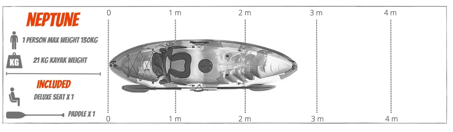 Cambridge Kayaks Neptune Sit On Top Kayak Length 263cms X 75cms X 35cms 4 Cambridge Kayaks Neptune Sit On Top Kayak Length 263cms X 75cms X 35cms - Image 4