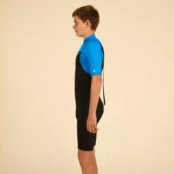 BOY'S SURFING 1.5 MM NEOPRENE SHORTY WETSUIT 500 BLUE BLACK -Nomad Kayaks kc5f2214e7af7c3c276857b9b0ceab317